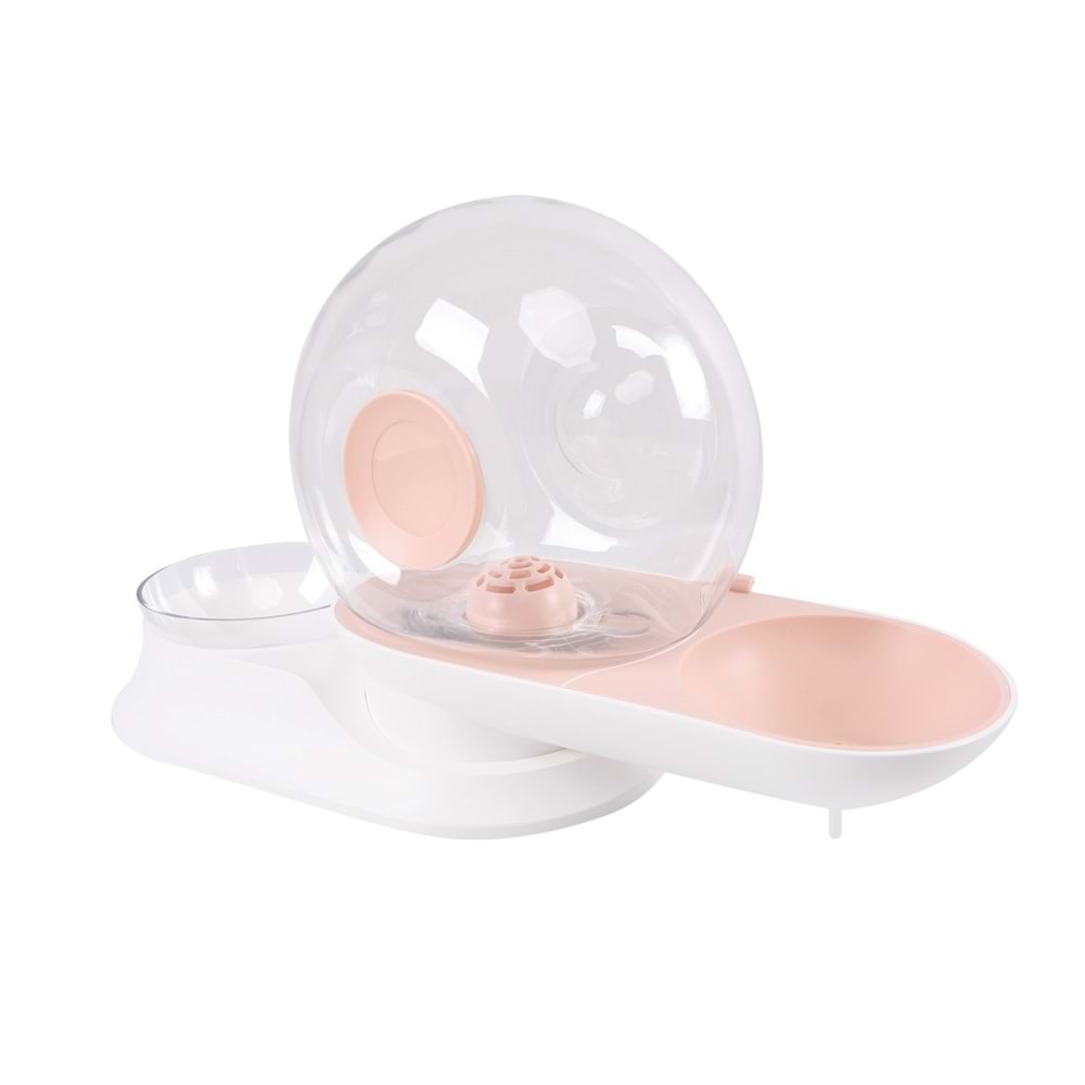 60501699 M-PETS SNAIL HAZNELİ SU ve MAMA KABI PİNK 2800ML-240GR