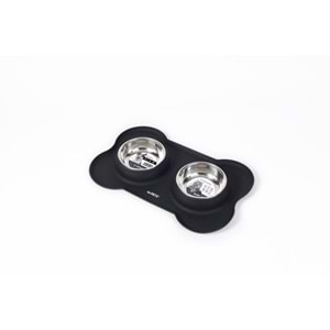60530799 M-PETS DUET SILICONE MAT MAMA KABI BLACK 2X400ML