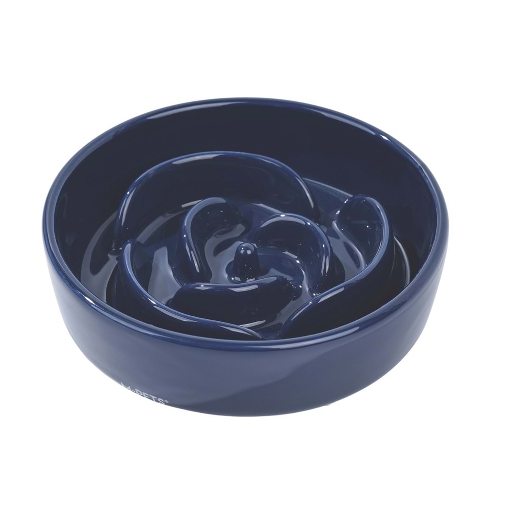 60532117 M-PETS SERENE ROSE SERAMİK YAVAŞ YEME MAMA KABI 300ML DARK BLUE