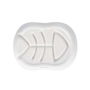 60532201 M-PETS SERENE FISH SERAMİK YAVAŞ YEME MAMA KABI 240ML WHİTE