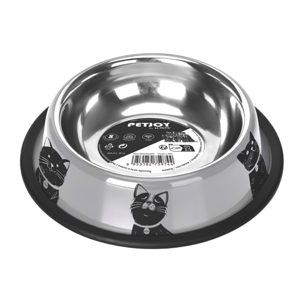 60566499 M-PETS PETJOY CATFAMİLY ÇELİK MAMA KABI (S) 355ML