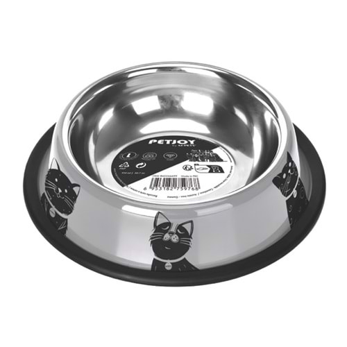 60566699 M-PETS PETJOY CATFAMİLY ÇELİK MAMA KABI (L) 910ML