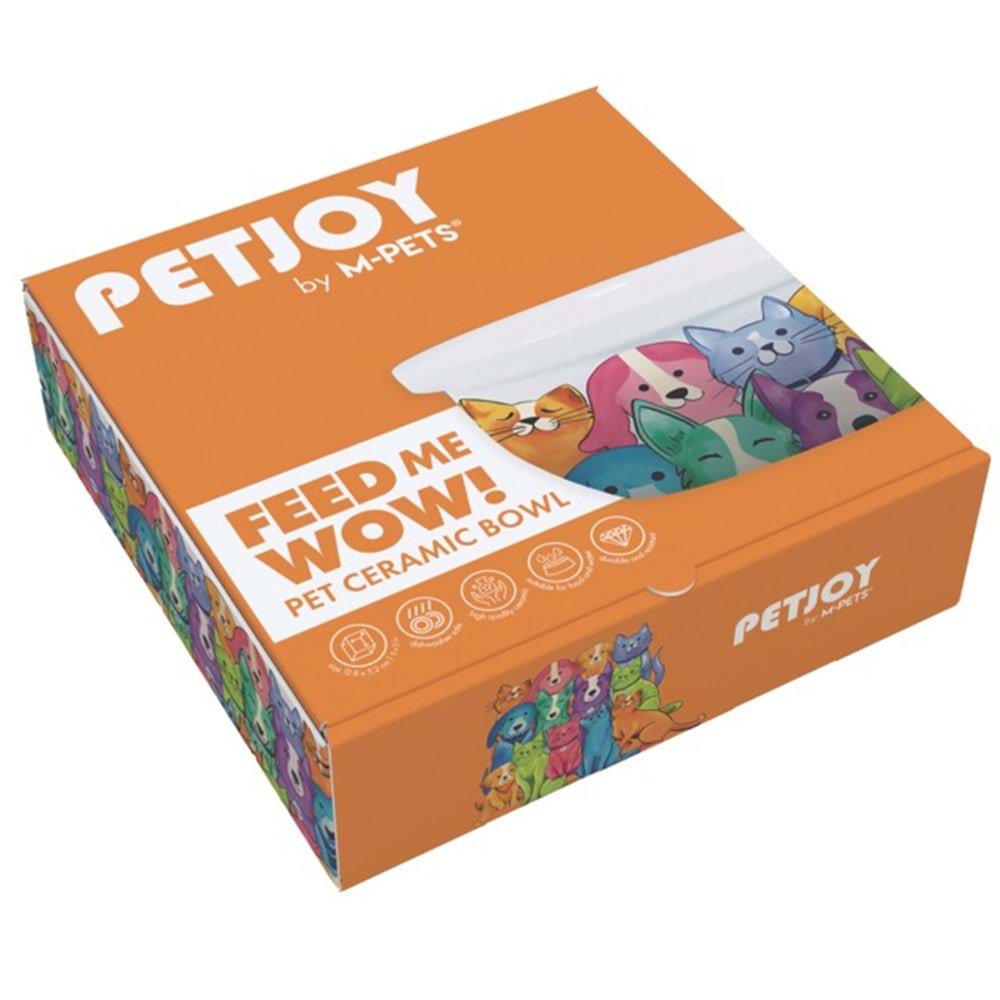 60566999 M-PETS PETJOY FEEDME BOWL SERAMİK MAMA KABI MİX COLOR 300ML