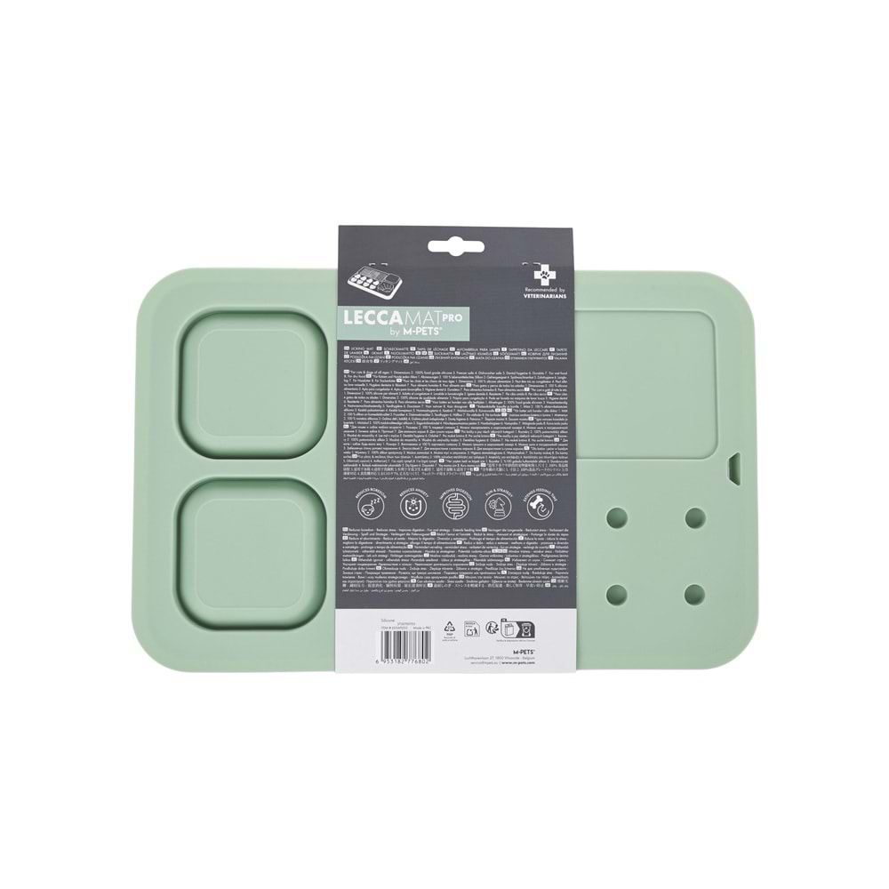60569203 M-PETS LECCA PRO 6İN1 YAVAŞ BESLENME VE YALAMA MATI GREEN (L)