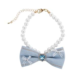 60804199 M-PETS GLAM PRESTİGE AKSESUAR BLUE DENİM PEARL (M)