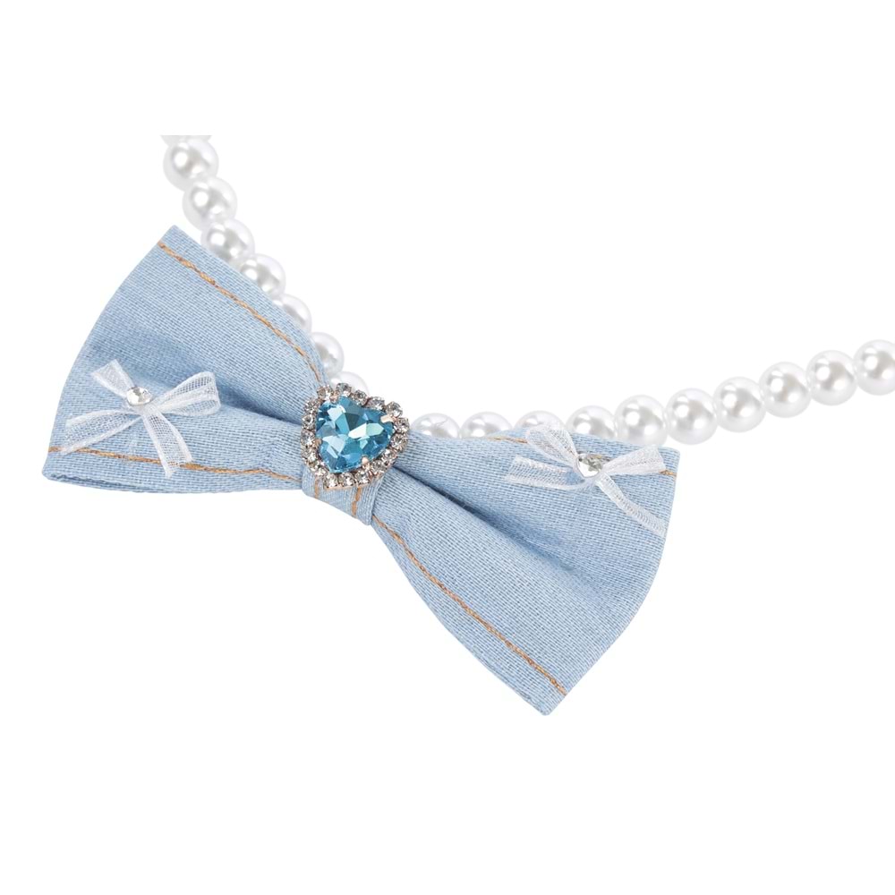 60804199 M-PETS GLAM PRESTİGE AKSESUAR BLUE DENİM PEARL (M)