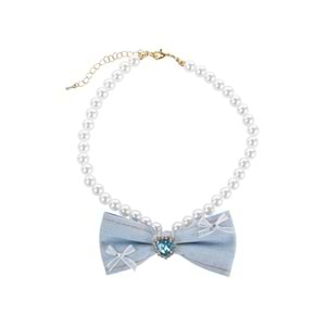 60804299 M-PETS GLAM PRESTİGE AKSESUAR BLUE DENİM PEARL (L)