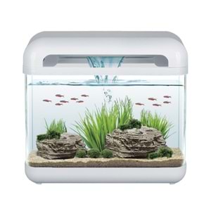 HAQOS ES-400 NANO WATERFALL FİLTRELİ DEKORATİF AKVARYUM 15L WHİTE