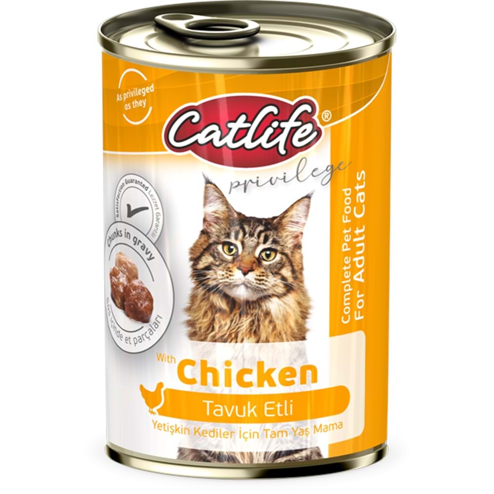 CLF14-CATLİFE TAVUK ETLİ KEDİ KONSERVE 400GR 12Lİ