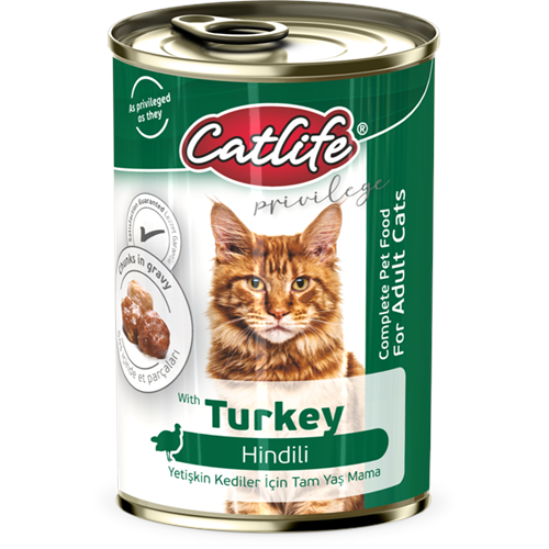 CLF17 CATLİFE HİNDİLİ KEDİ KONSERVE 400GR 12Lİ