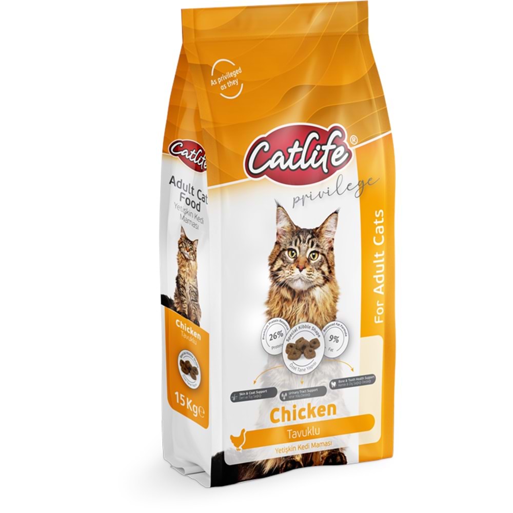 CLFD02-CATLİFE TAVUKLU YETİŞKİN KEDİ MAMASI 15+1KG