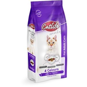 CLFD04-CATLİFE TAVUKLU MULTİCOLOR YETİŞKİN KEDİ MAMASI 15+1KG