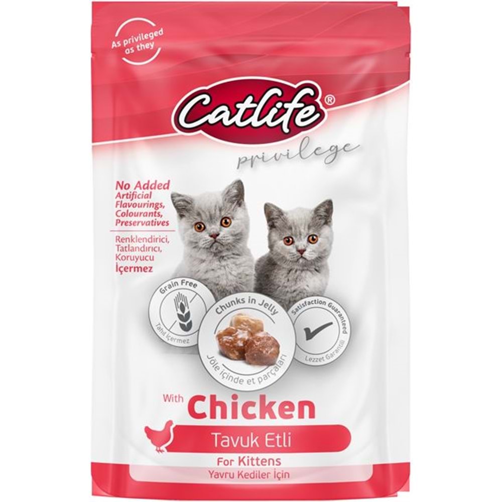 CLFW-21 CATLİFE KİTTEN TAVUK ETLİ POUCH 85GR 24LÜ