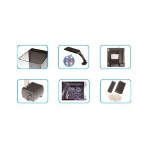 HAQOS CUBE BOX 25 LED AYDINLATMALI NANO AKVARYUM 25,5X27X27CM