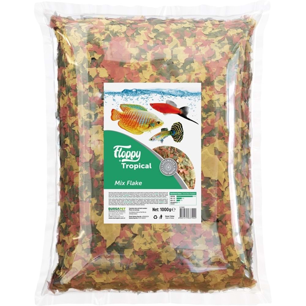 FLP009-FLOPPY TROPICAL MIX FLAKE 1KG