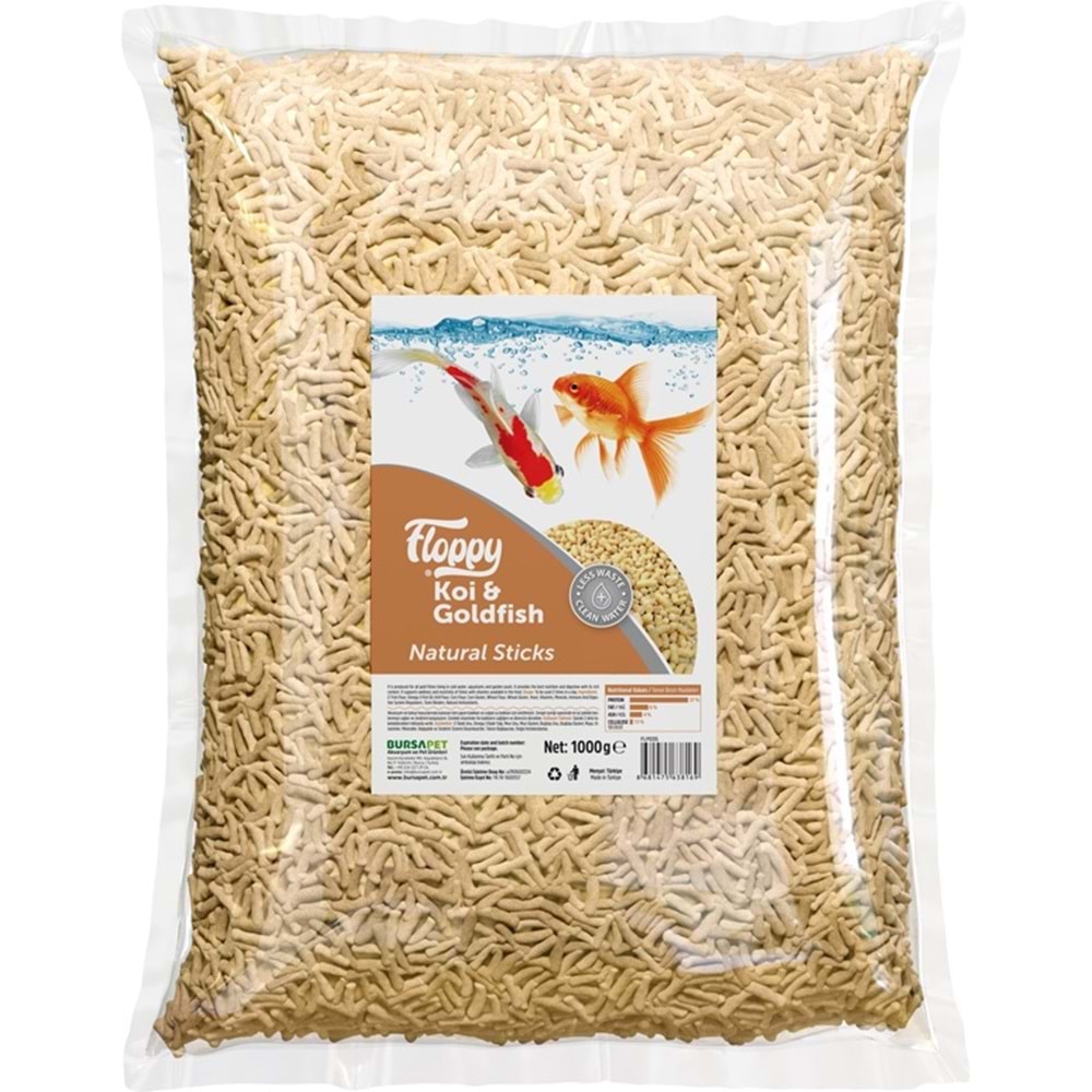 FLP035-FLOPPY KOI&GOLDFISH NATURAL STICKS 1KG