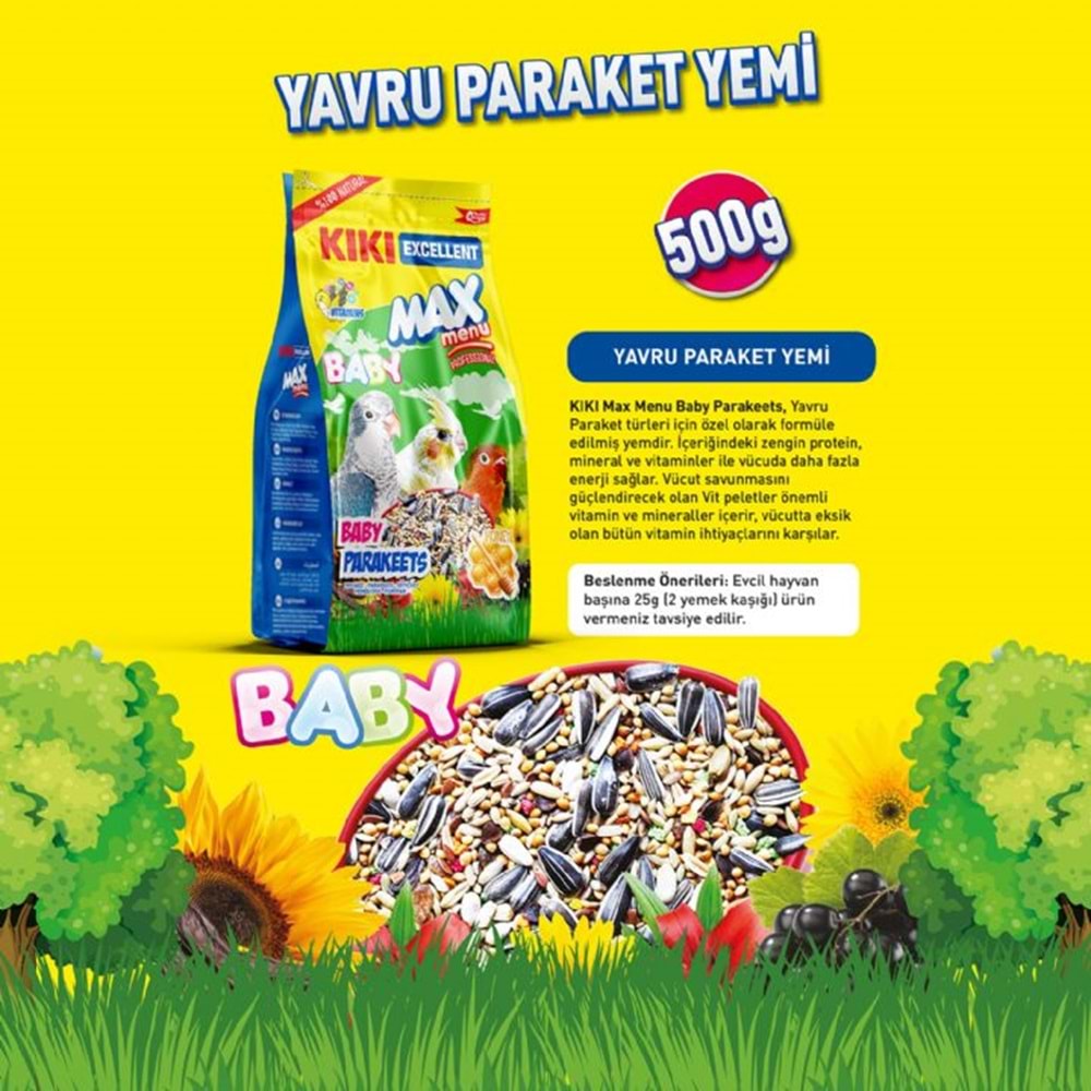 KB304-KIKI EXCELLENT YAVRU PAREKET YEMİ 500GR 12Lİ