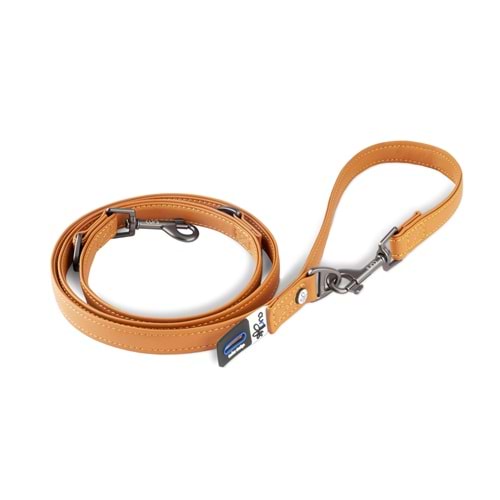 PN3158-CURLI APPLE LEATHER LEASH BROWN L