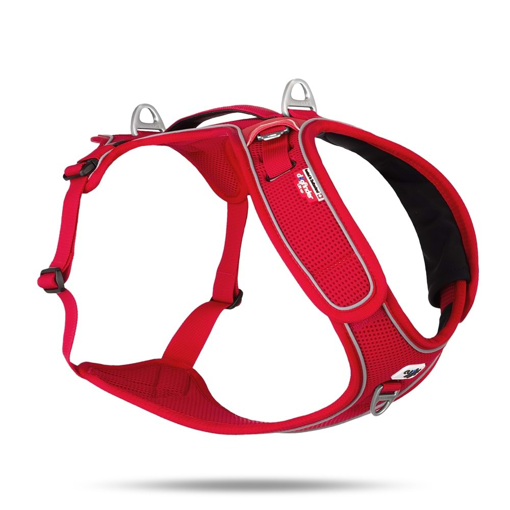 SU3588-CURLI BELKA HARNESS ADJUSTABLE NECK RED 2XL