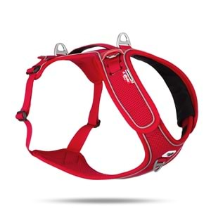 SU3590-CURLI BELKA HARNESS ADJUSTABLE NECK RED 4XL