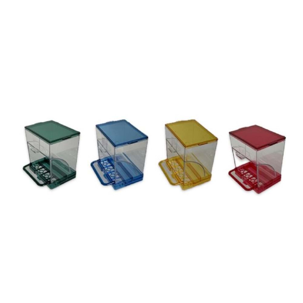 07676-BİRDLİFE AKILLI YEMLİK ŞEFFAF MİX COLOR 4LÜ PAKET