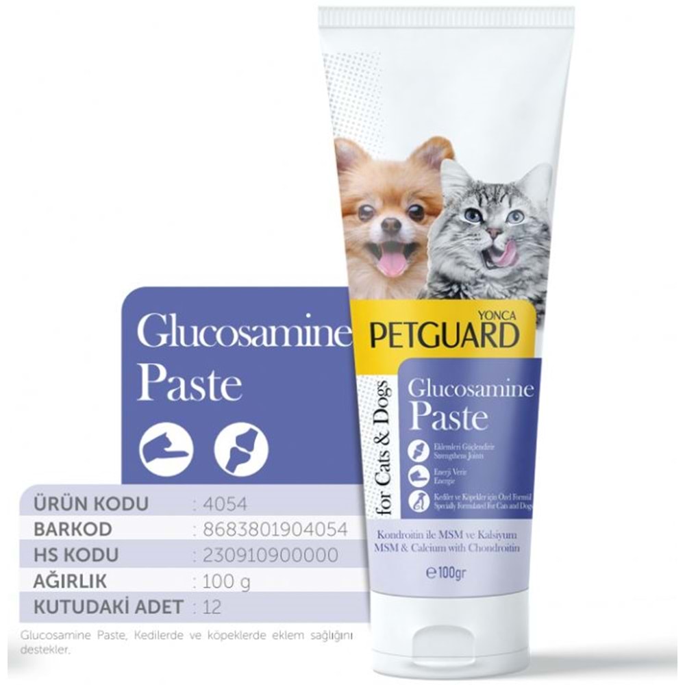 YNC-4054 PETGUARD GLUCOSAMİNE PASTE KEDİ ve KÖPEKLER İÇİN 100ML