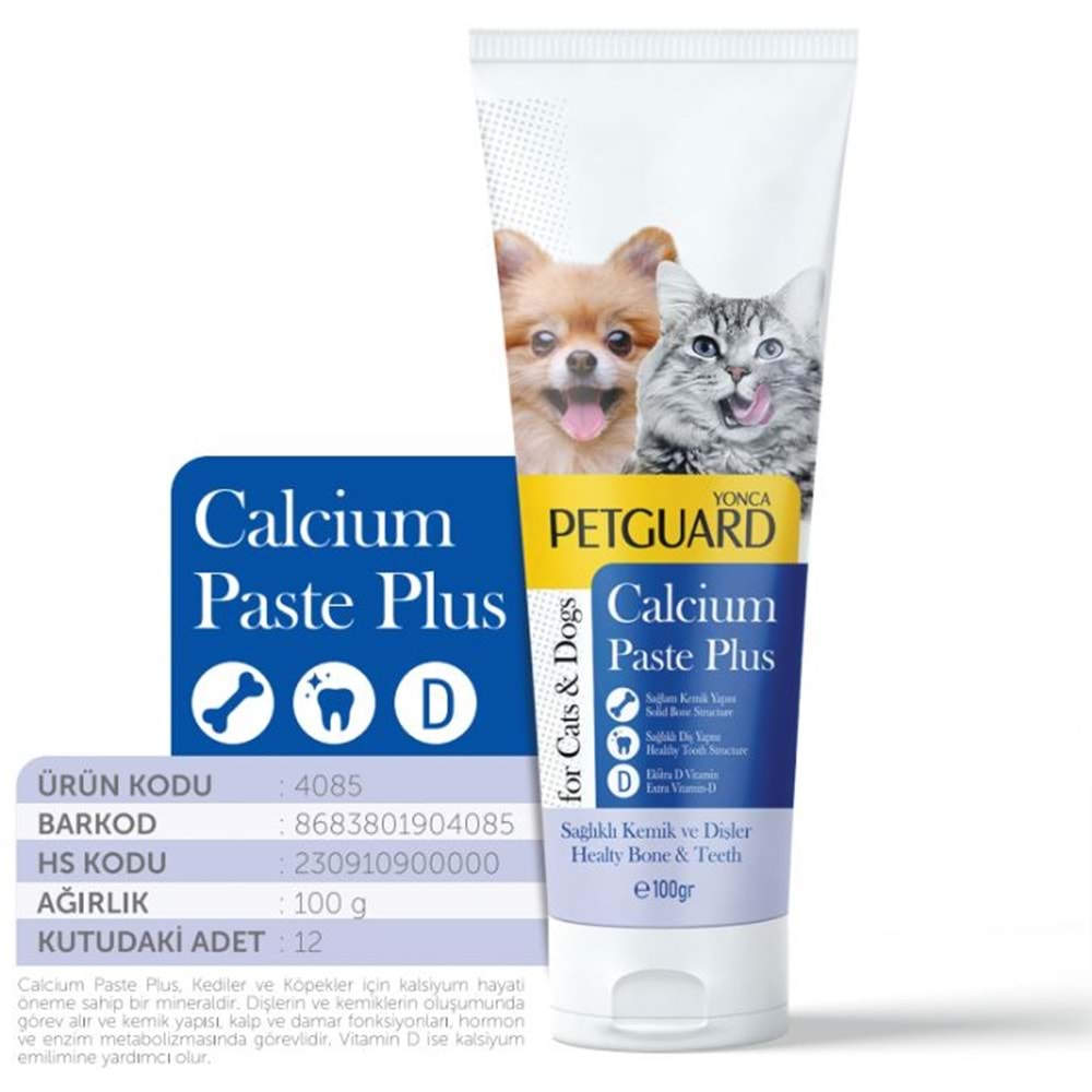 YNC-4085 PETGUARD CALCİUM PASTE KEDİ ve KÖPEKLER İÇİN 100ML